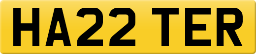 HA22 TER private number plate